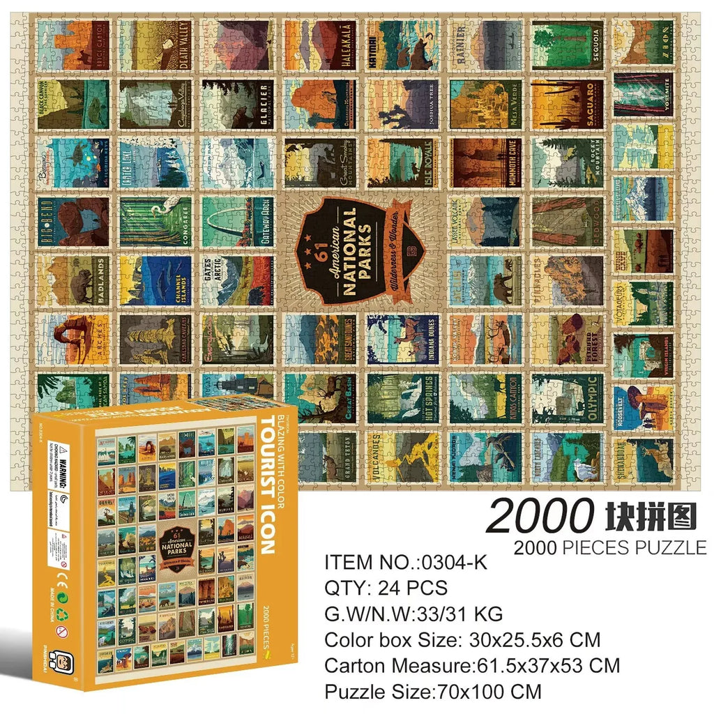 2000 Pieces Jigsaw Puzzle - Various Landscape Patterns