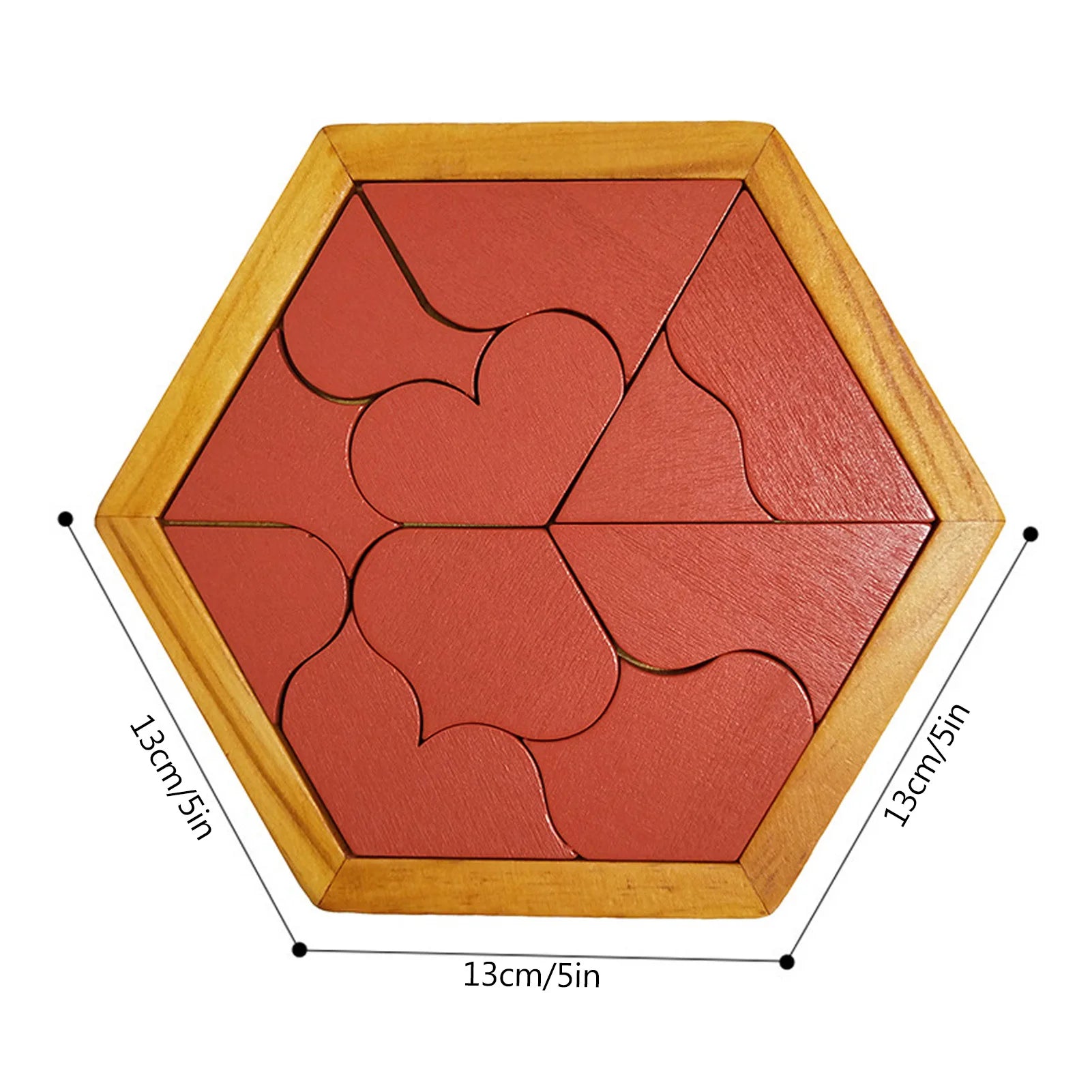 Hexagonal Wooden Geometric Shape Jigsaw Puzzles Chess Game Board Montessori Toys Brain Teaser Educational Intelligence Toys