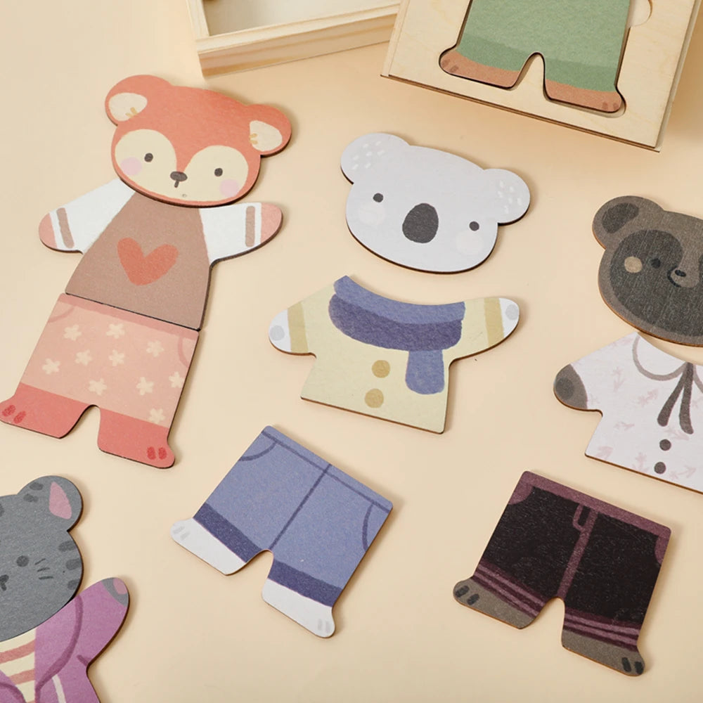 3D Wooden Jigsaw Puzzles for Children Cartoon Animal Hand eye coordination game Baby Educational Puzzles Toy Baby puzzle gift