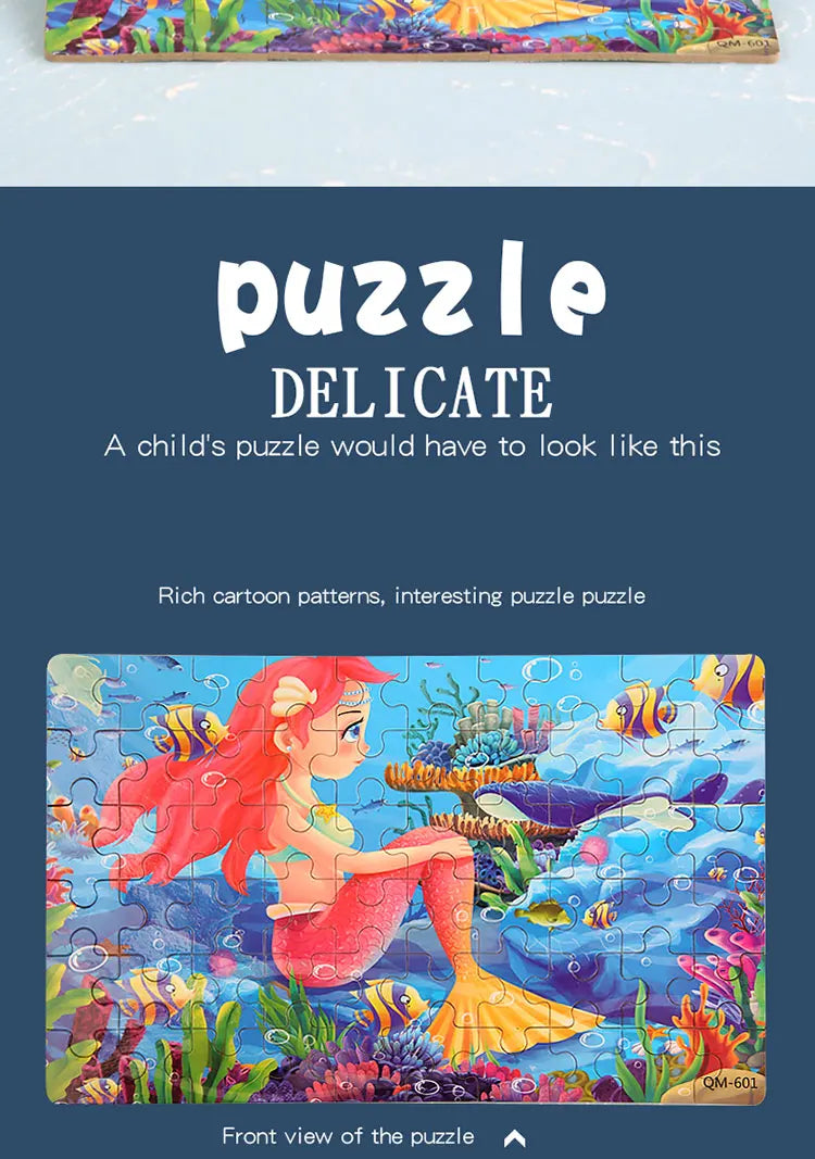 60pcs Jigsaw Cartoon Puzzle With Metal Box, Children's Early Education Animal Vehicle Puzzle, Parent-Child Interaction Game