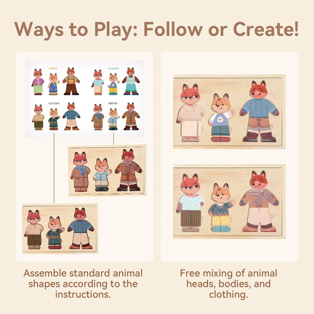 3D Wooden Jigsaw Puzzles for Children Cartoon Animal Hand eye coordination game Baby Educational Puzzles Toy Baby puzzle gift