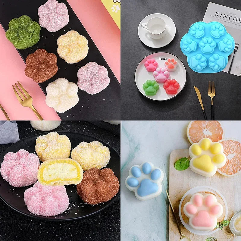 Paw Print Silicone Mold Dog Cat Animal Paw Mould For Candy Fondant Chocolate Jelly Pudding Soap Ice Cube Tray Dog Cat Treats