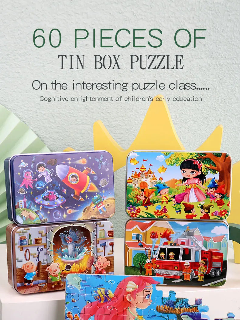 60 Pieces Wooden Jigsaw Puzzle for Kids