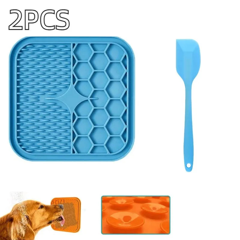 Pet Licking Mat with Suction Cups Anxiety and Boredom Relief Toy for Dogs and Cats  Reusable Treat Dispenser for Slow Feeding