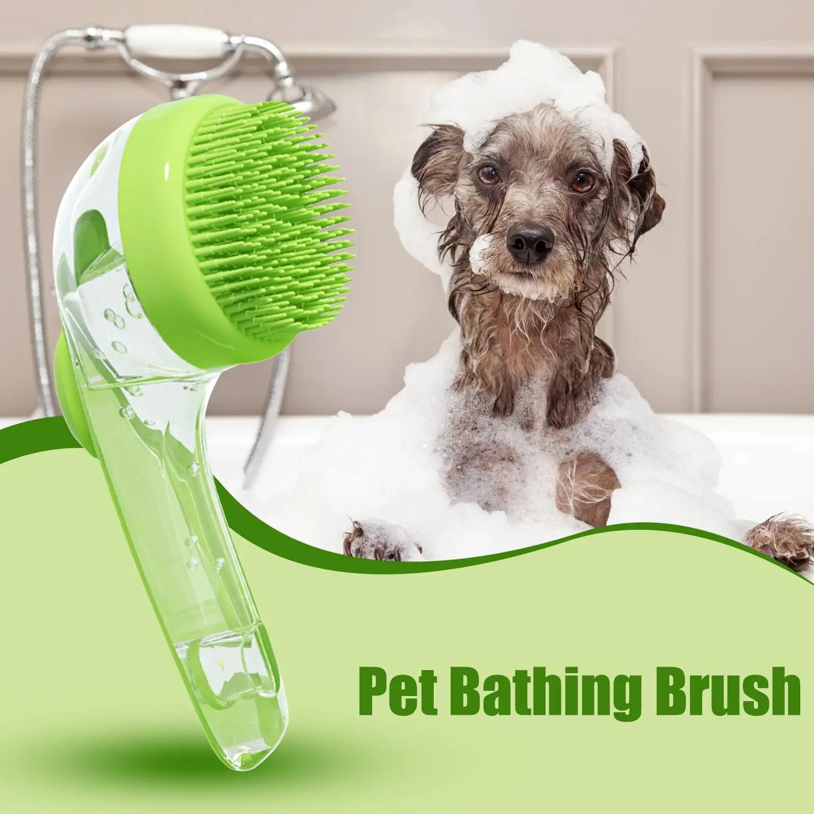 Dog Bath Brush Bathing Brush for Dog Bath Gentle Scrub Massager with Soap Dispenser Portable Washer Tool for Shower Massage