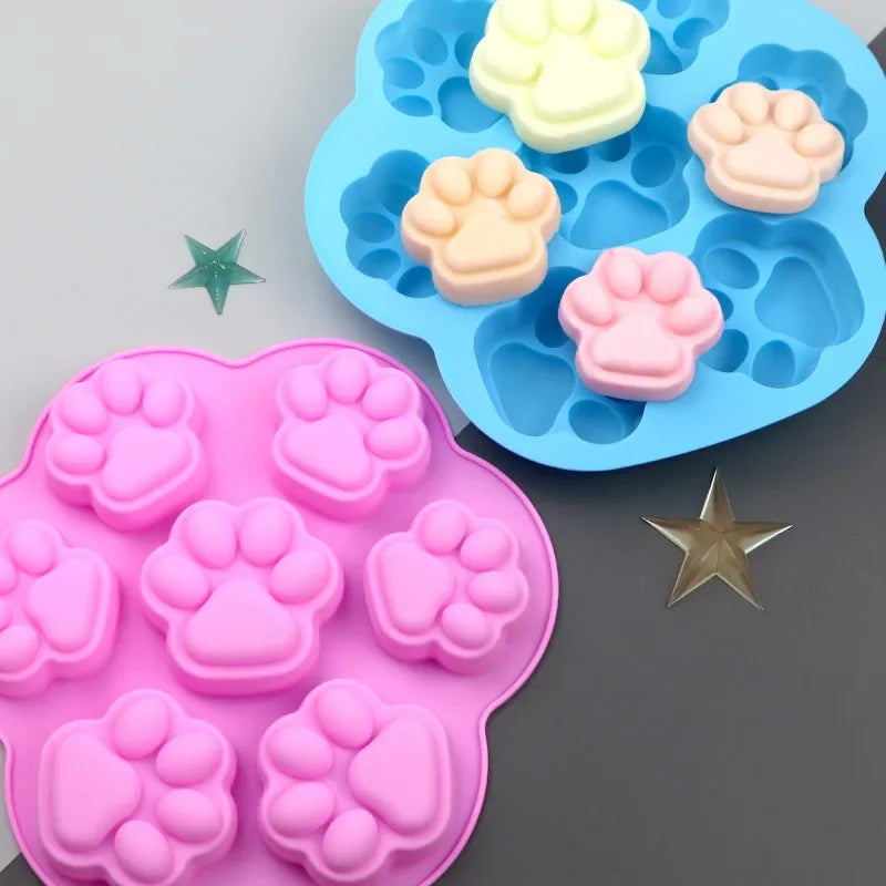Paw Print Silicone Mold Dog Cat Animal Paw Mould For Candy Fondant Chocolate Jelly Pudding Soap Ice Cube Tray Dog Cat Treats