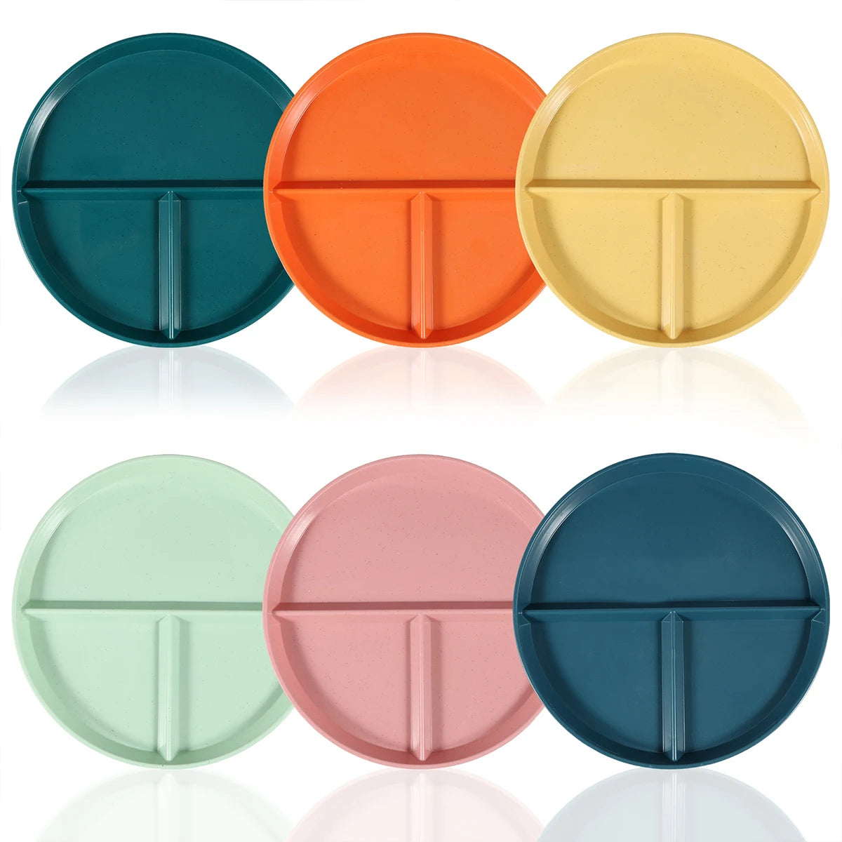 6/8Pcs 9inch Divided Dinner Plates