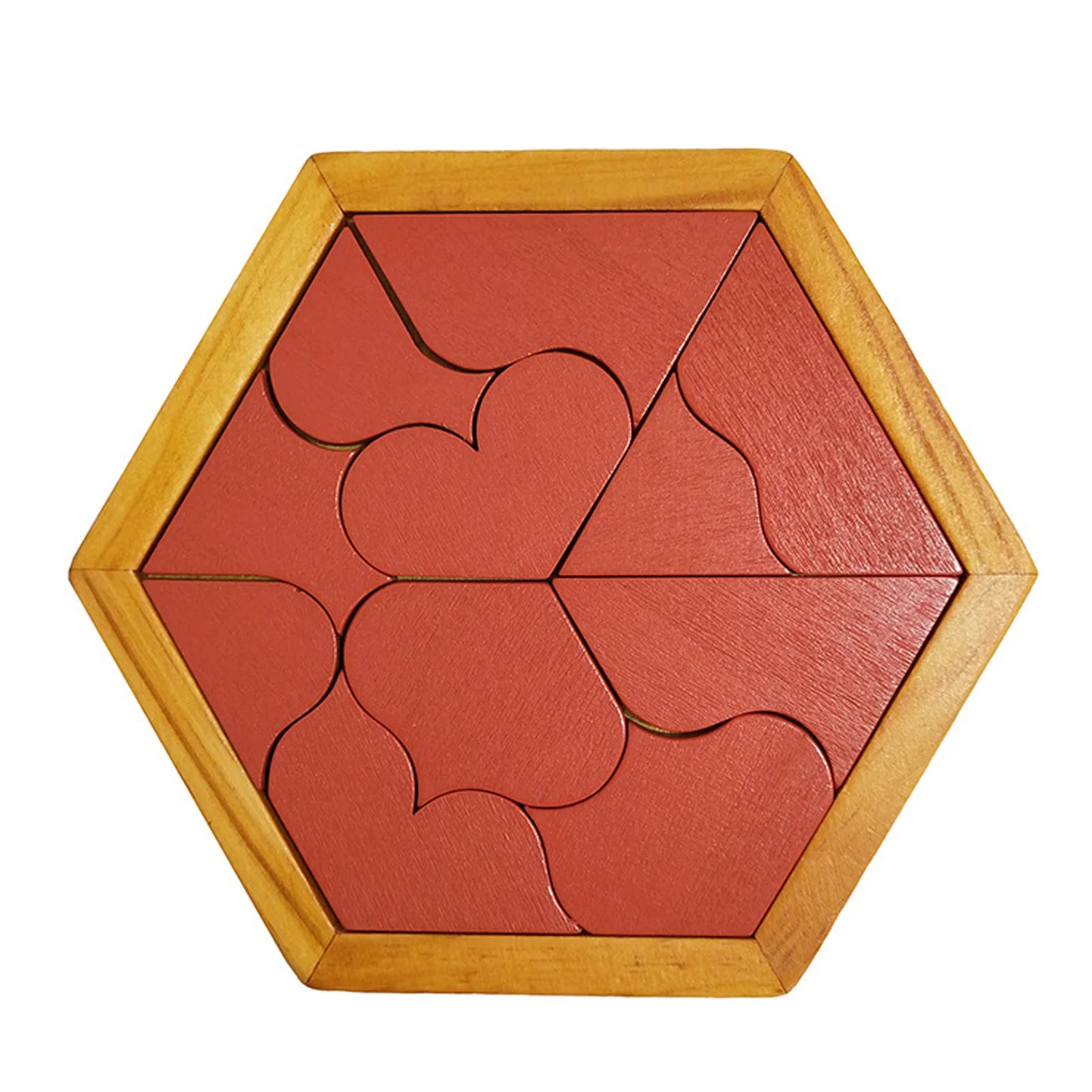 Hexagonal Wooden Geometric Shape Jigsaw Puzzles Chess Game Board Montessori Toys Brain Teaser Educational Intelligence Toys