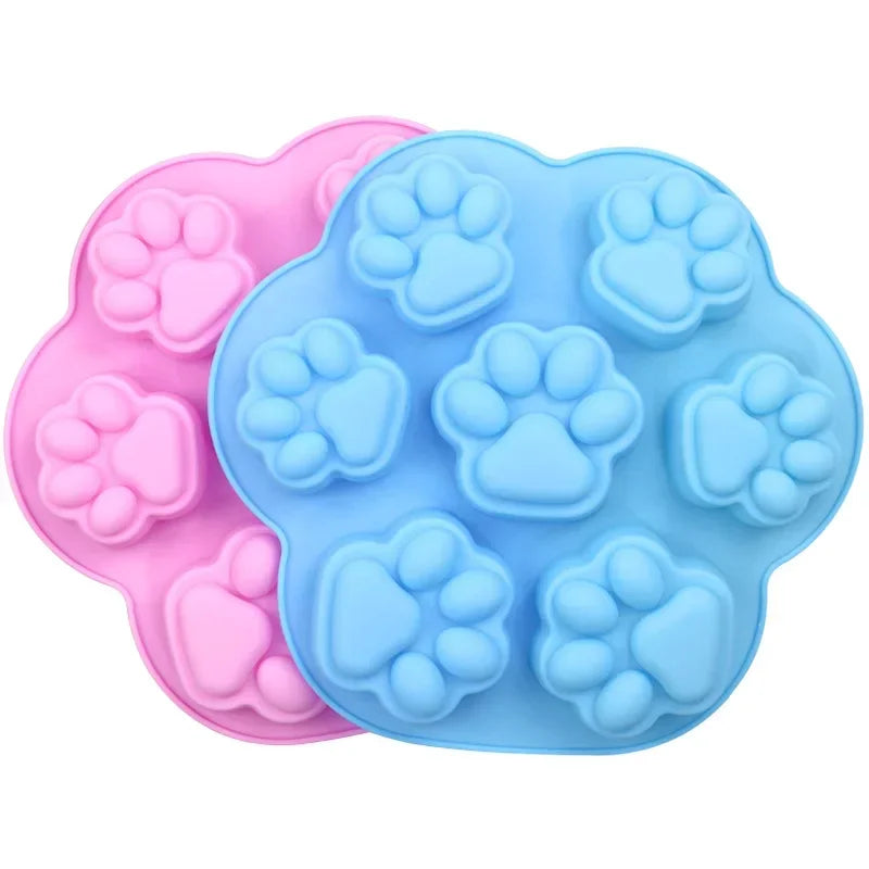 Paw Print Silicone Mold Dog Cat Animal Paw Mould For Candy Fondant Chocolate Jelly Pudding Soap Ice Cube Tray Dog Cat Treats