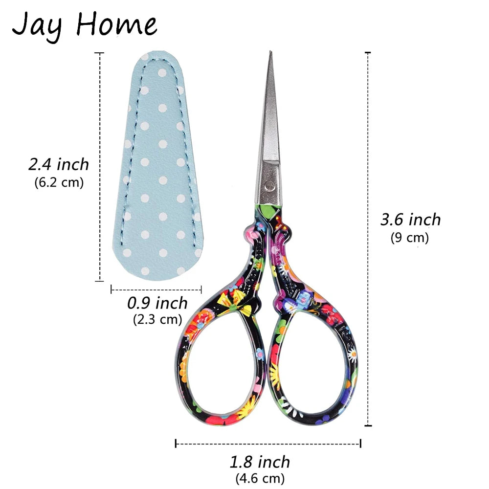 Embroidery/Sewing scissors with Leather Cover