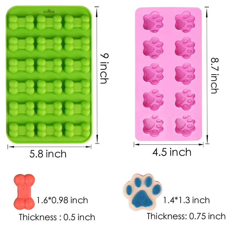Silicone Molds: Dog Paw and Bone