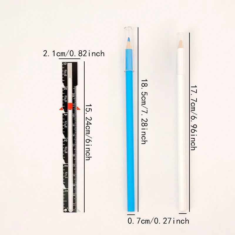 Gauge Ruler with 2 Water Soluble Marking Pencils