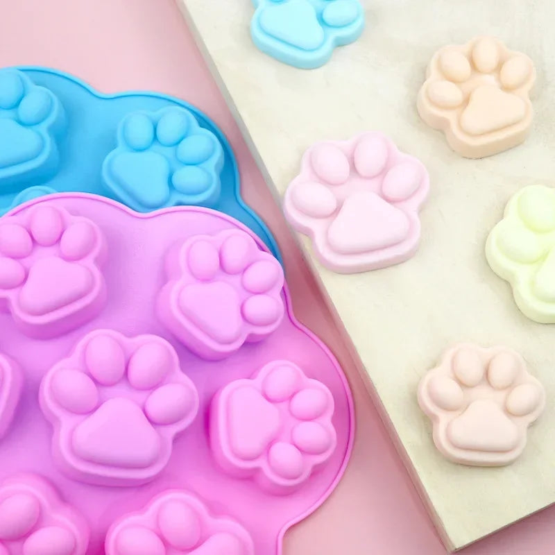 Paw Print Silicone Mold Dog Cat Animal Paw Mould For Candy Fondant Chocolate Jelly Pudding Soap Ice Cube Tray Dog Cat Treats