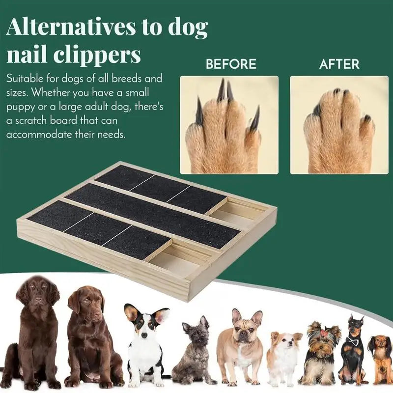 Scratch Board for Dogs Puppy Treat Scratching Board Pet Scratcher with Treat Box for Home Wooden Puppy Claw Grooming Tool