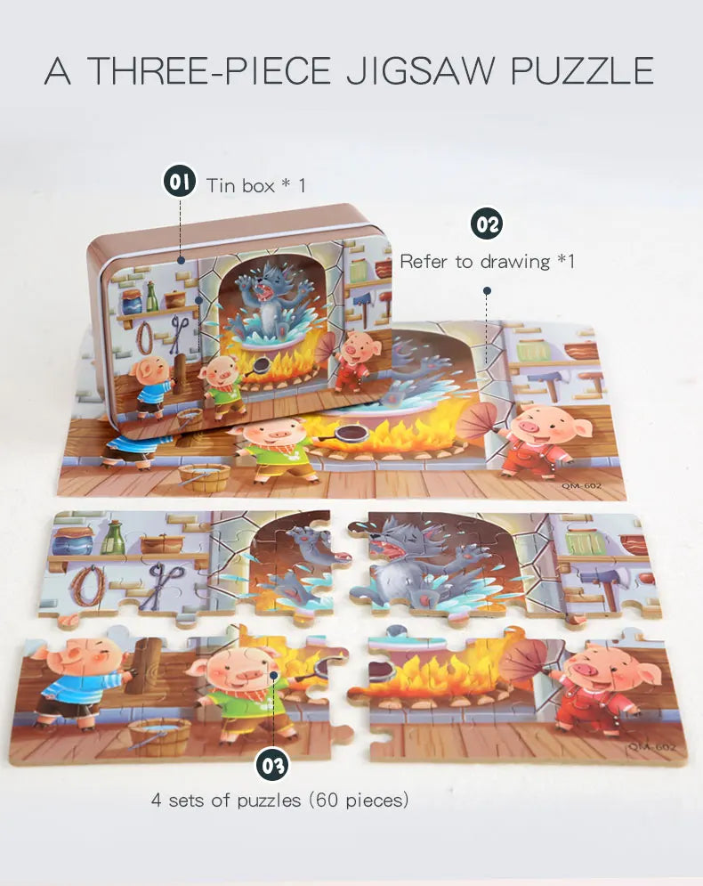 60 Pieces Wooden Jigsaw Puzzle for Kids