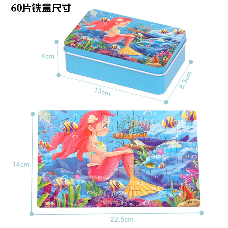 60 Pieces Wooden Jigsaw Puzzle for Kids