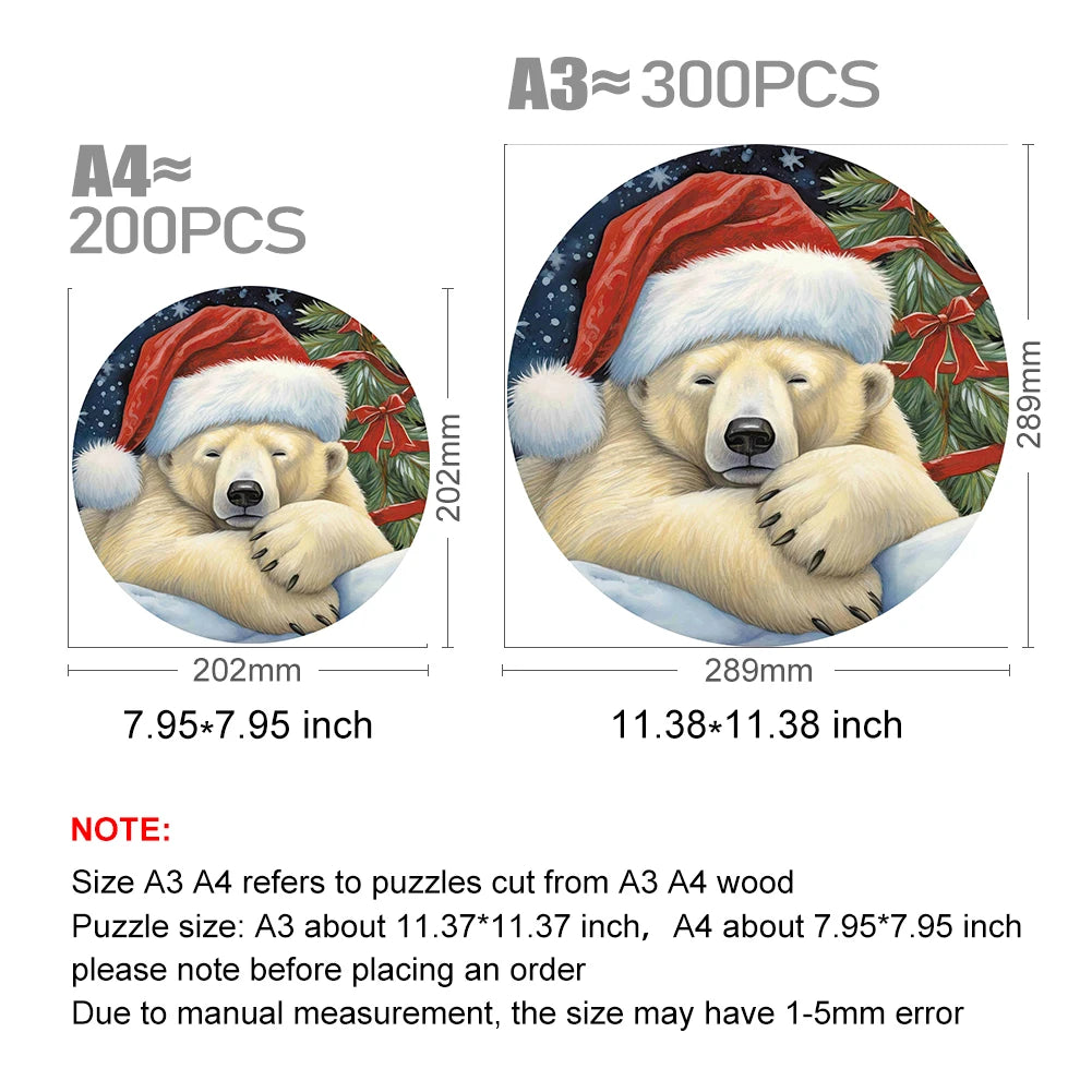 Wooden Puzzle Merry Christmas Jigsaw Puzzles For Kids Surprise Toys Creative Games Round Shaped Wood Puzzle With Education game