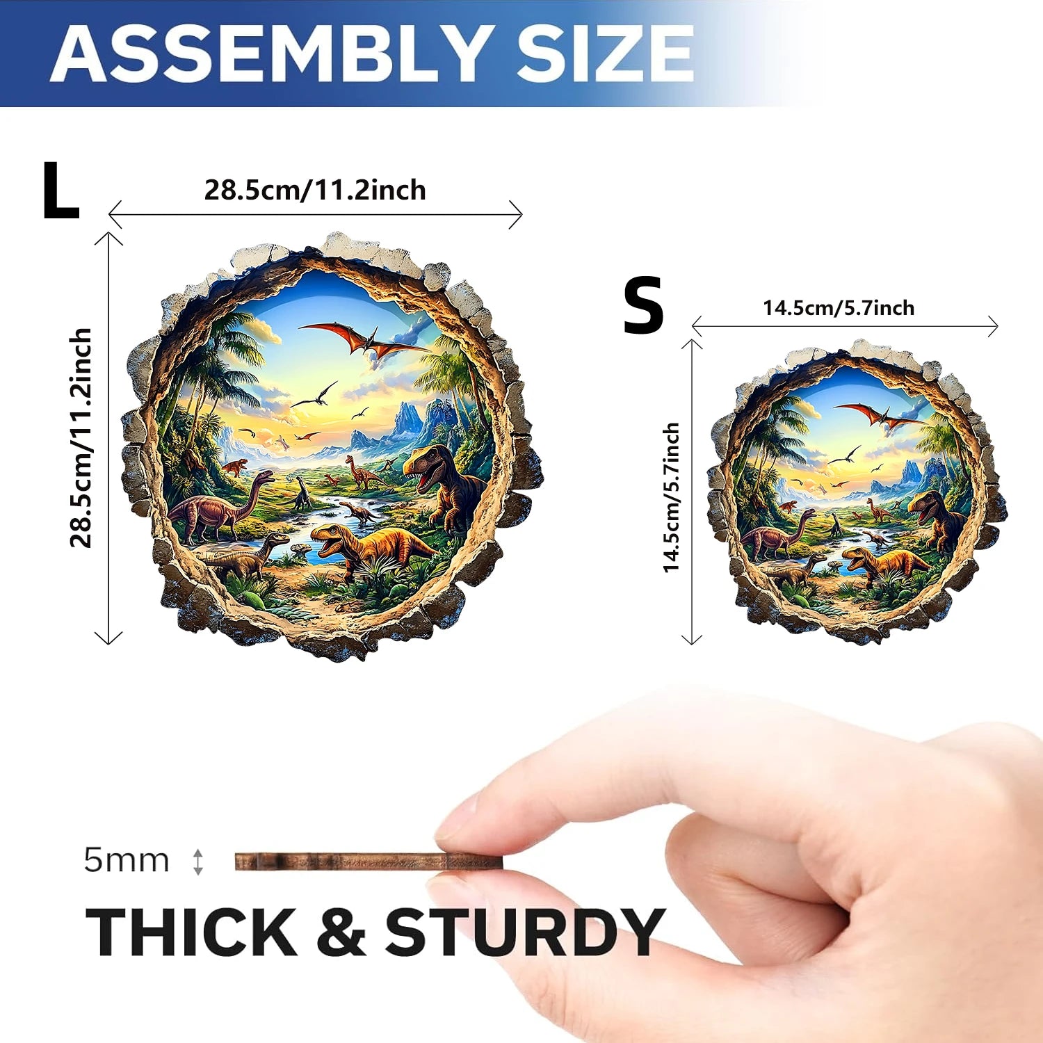 Wooden Puzzle for Adults,Jurassic dinosaurs Puzzles, Irregular Animal Shaped Unique Wooden Jigsaw Puzzle,Modern Art Home Decor