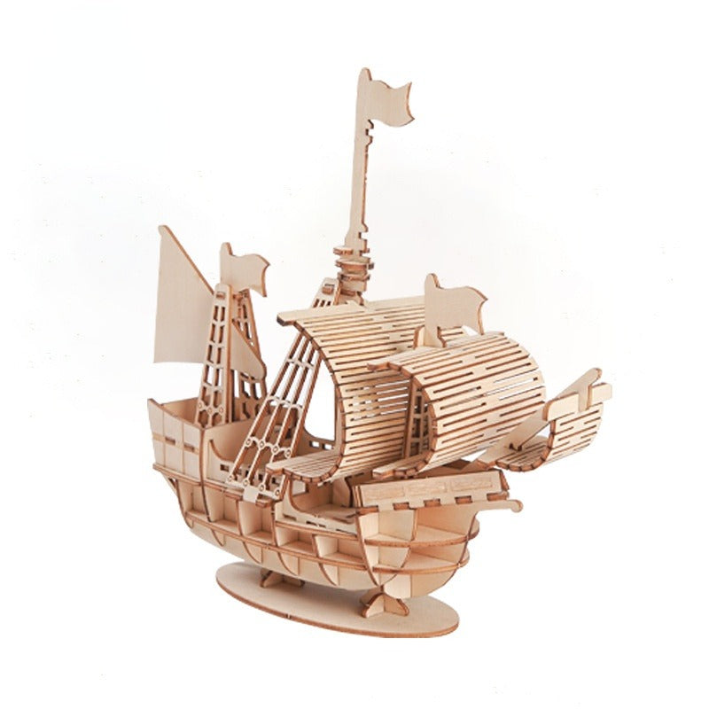 3D Sailboat Wooden Puzzle